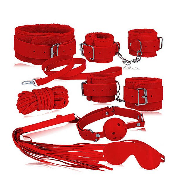 KIT BONDAGE COM 7 PEÇAS FORRO EM PELÚCIA – SD-215