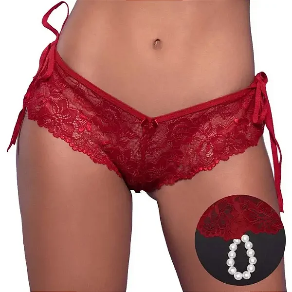 CALCINHA TAILANDESA RENDADA PÉROLAS YAFFA 5061