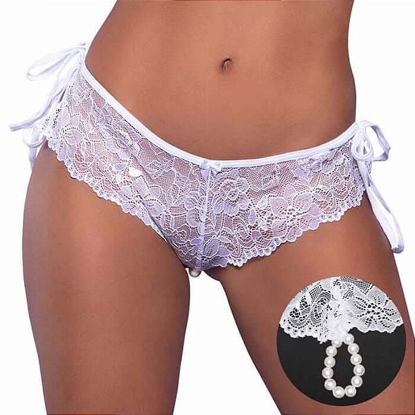 CALCINHA TAILANDESA RENDADA PÉROLAS YAFFA 5061