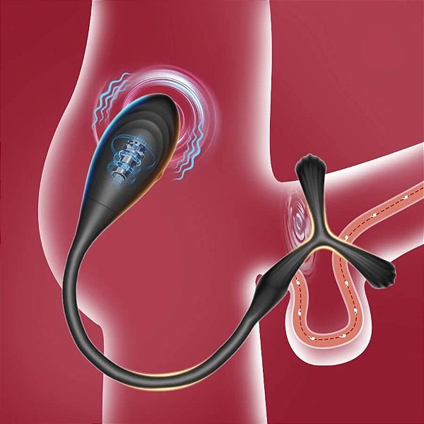 ESTIMULADOR DE PRÓSTATA COM ANEL PENIANO VIA APLICATIVO – LB11