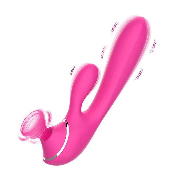 VIBRADOR COM SUGADOR DE CLITÓRIS - PINK