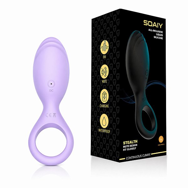 ANEL PENIANO RECARREGÁVEL LILÁS 7 MODOS DE VIBRAÇÃO - SOAIY