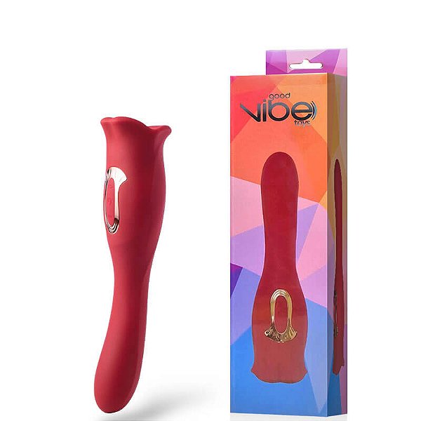 VIBRADOR RECARREGÁVEL DUPLO BOCA COM LÍNGUA – LR-219