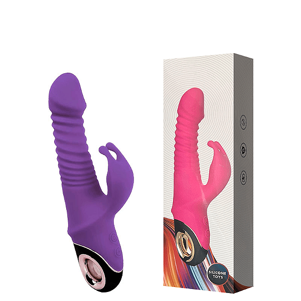VIBRADOR RECARREGÁVEL VAI E VEM ROXO – VR-057