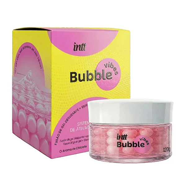 BUBBLE VIBES 3 EM 1, COM ESFERAS DE ATIVAÇÃO E AROMA DE CHICLETE – 120G