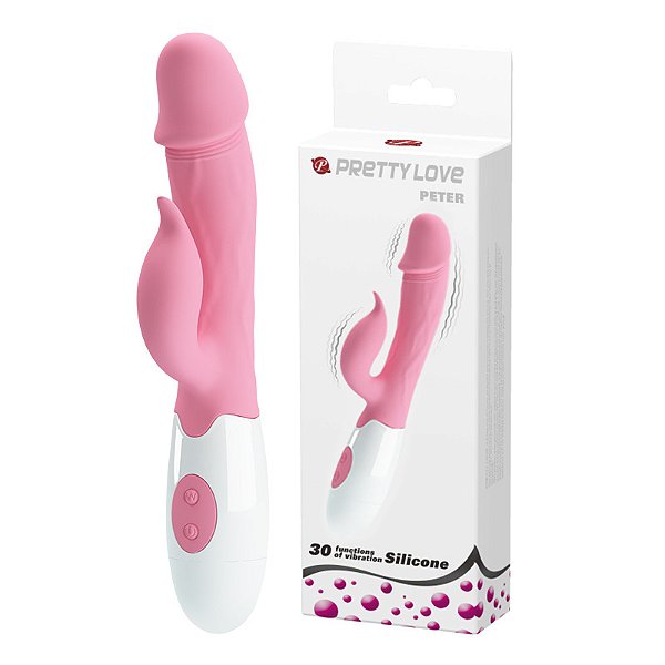 VIBRADOR PETER ROSA COM 30 VIBRAÇÕES - PRETTY LOVE