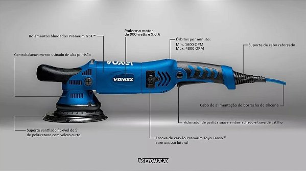 Politriz Roto Orbital Voxer 5" 15MM 110/127V - Vonixx