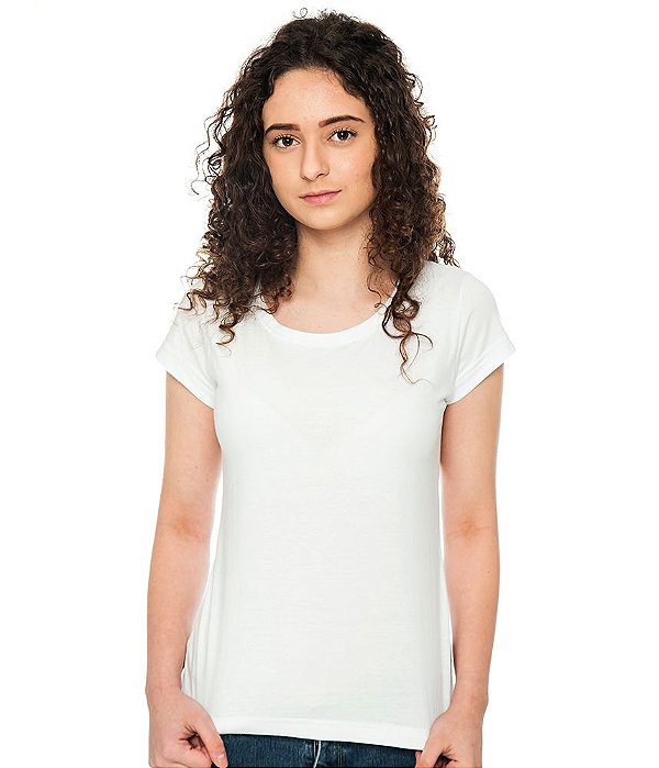 Camiseta Básica Branca Baby Look Feminina Lisa 100% Algodão P/M/G/GG