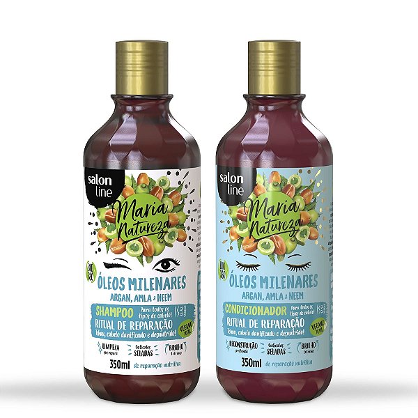 Salon Line Óleos Milenares Maria Natureza Shampoo Vegano 350ml