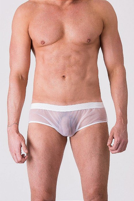 Cueca Jock Tule Branco (1307)