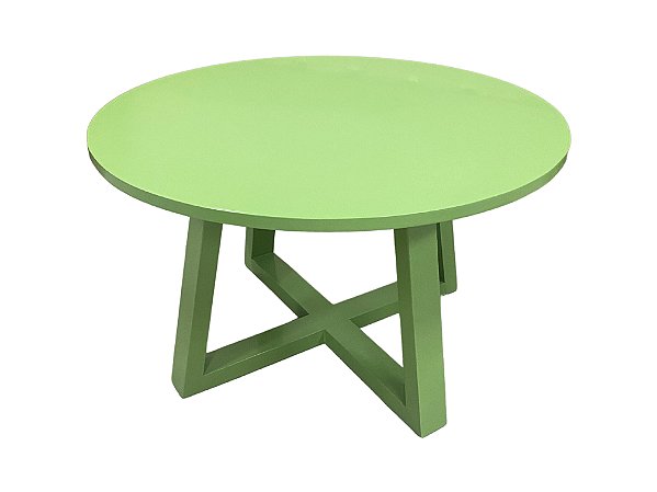 Mesa centro pé cruzado verde 0,75M