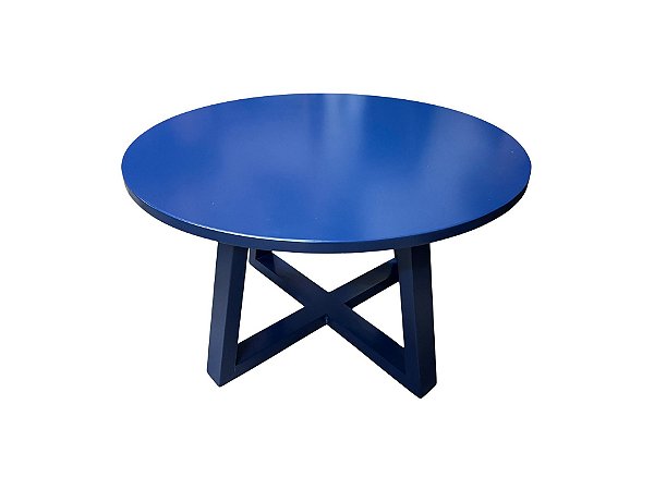 Mesa centro pé cruzado azul 0,75M