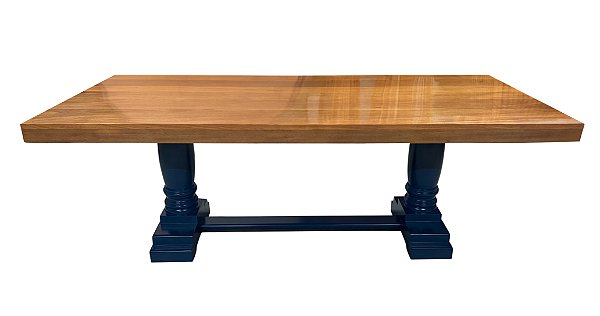 Mesa retangular pé azul