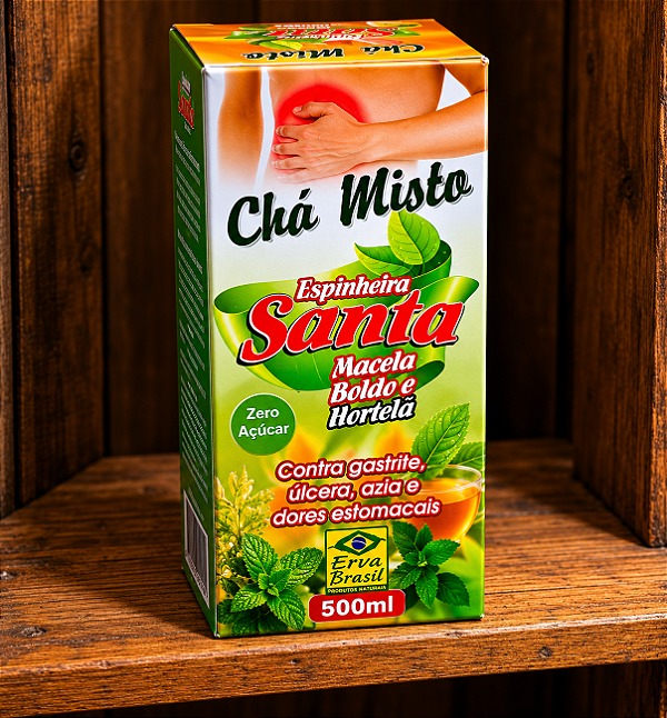 Chá misto ( Espinheira Santa,Macela,Boldo e Hortelã). 500ml