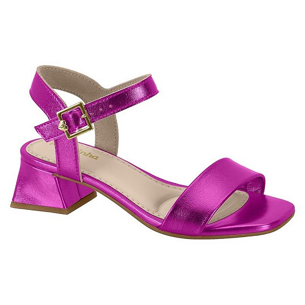 Sandália Infantil Menina Molekinha Com Salto- Pink