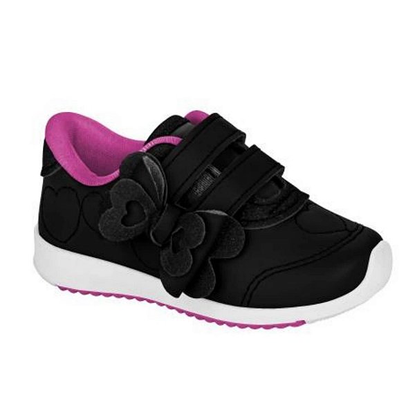 Tênis Infantil Kidy Colors Equilibrio- Preto/Pink