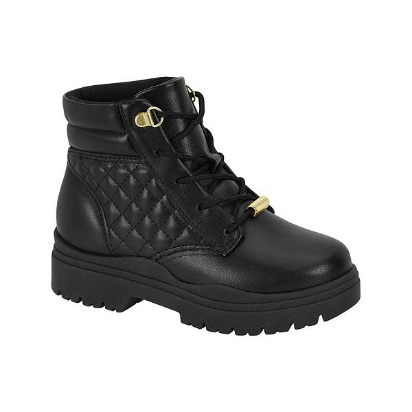 Bota Coturno Infantil Menina Molekinha Turim- Preto