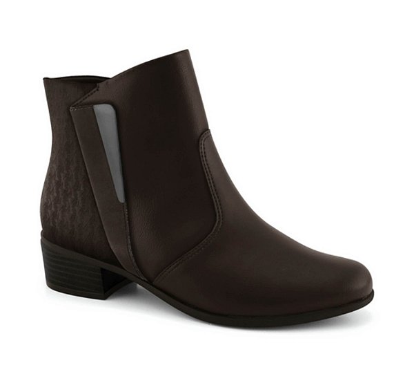 Bota Feminina cano Curto Comfortflex- Café