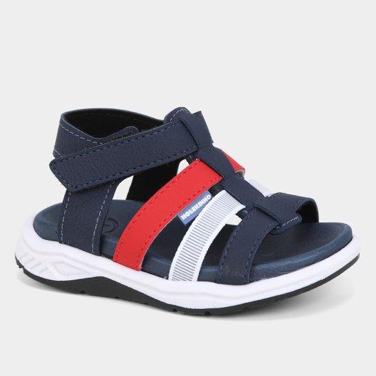 Sandália Infantil Menino Molekinho Neo- Marinho/Vermelho/Branco