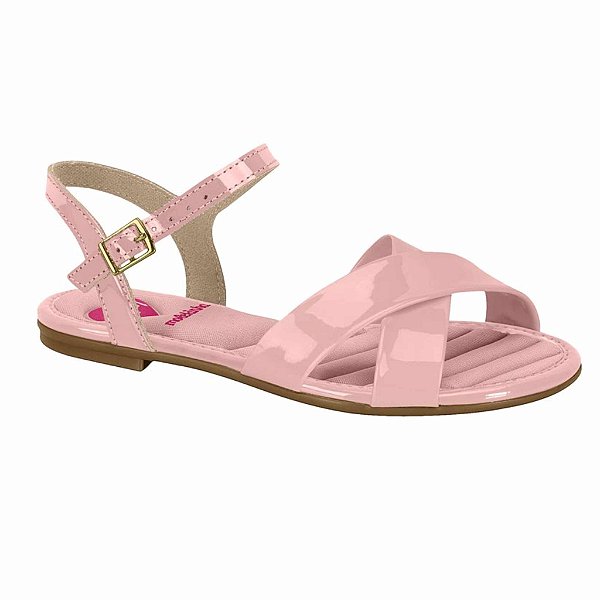 Sandália Infantil Menina Molekinha Verniz Premium- Rosa/Rosa