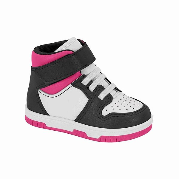 Tênis Infantil Molekinha Turim-Branco/Preto/Pink