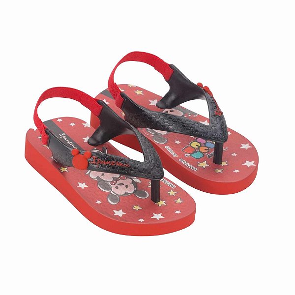 Chinelo Infantil Menina Ipanema Disney Baby- Vermelho/Preto