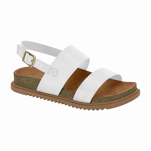 Sandália Infantil Menina Molekinha Napa Turim- Branco/Marrom
