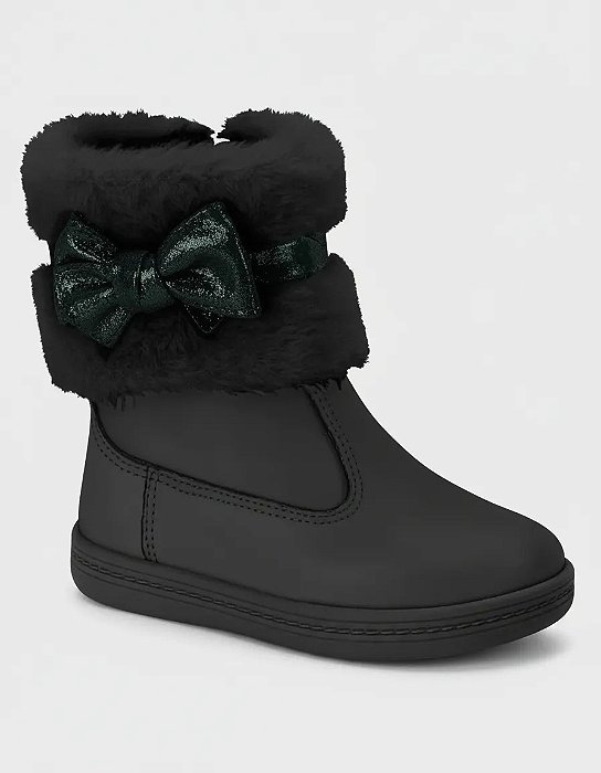 Bota Infantil Menina Molekinha Napa Berlim Pelo Almere-Preto/Preto