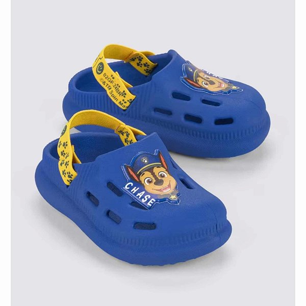 Babuche Infantil Menino Patrulha Canina-Azul/Amarelo