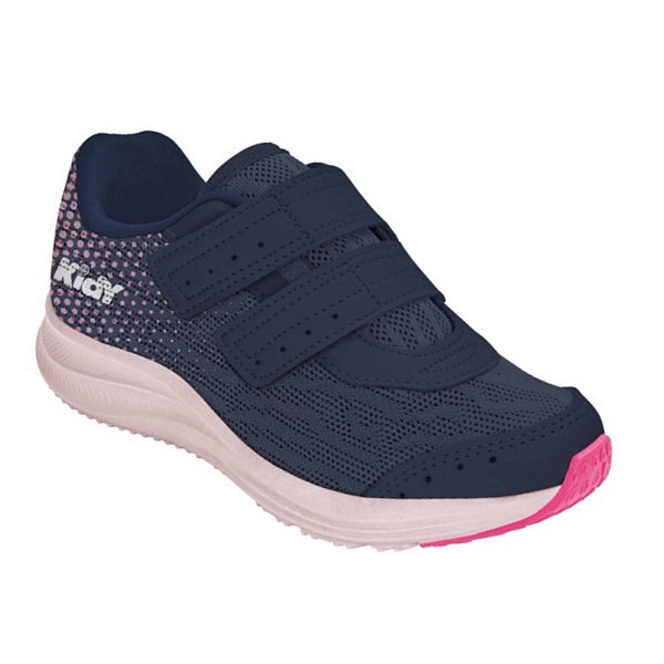 Tênis Infantil Menina Kidy Super Comforto Respitec- Marinho/Rosa/Nude