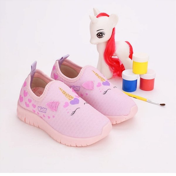 Tênis Infantil Menina Kidy Ultra Flex Unicórnio- Rosa