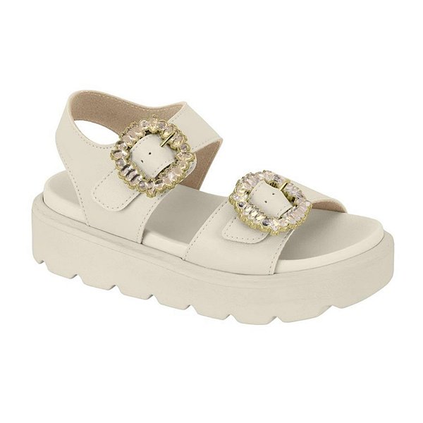 Sandália Infantil Menina Molekinha Turim- Branco OFF
