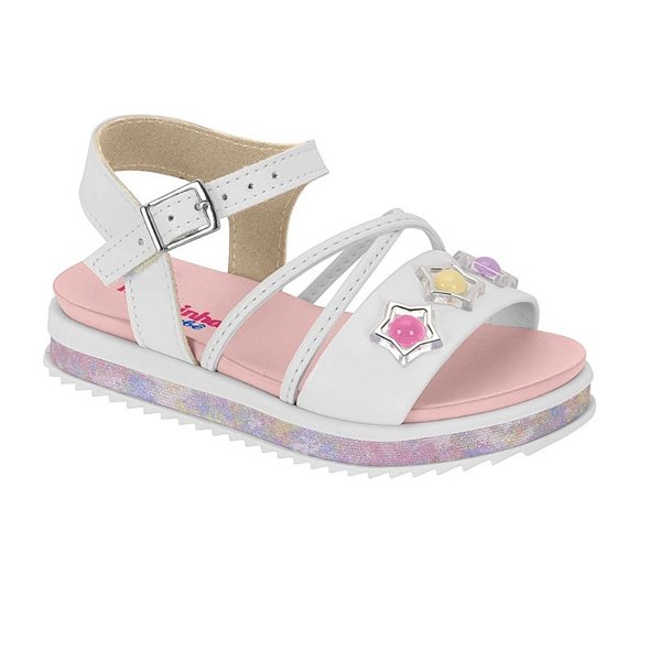 Sandália Infantil Menina Molekinha Turim Milano- Branco