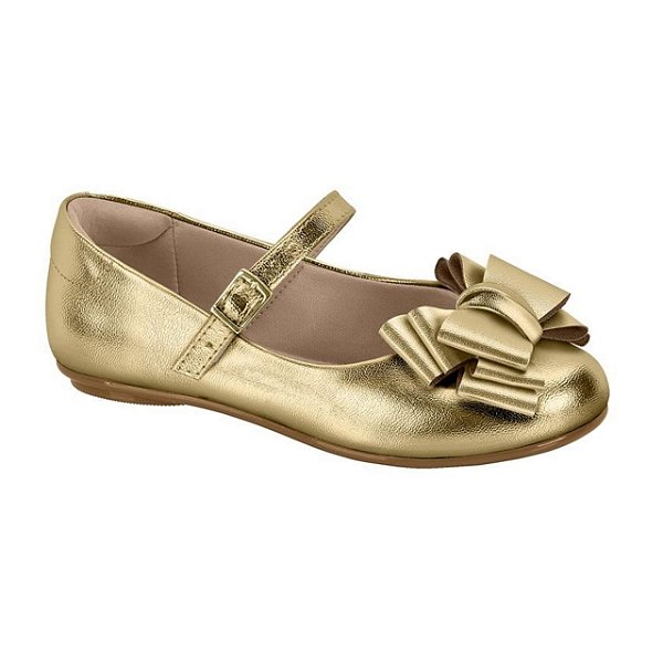Sapatilha Infantil menina Molekinha Metalizado Premium- Dourado
