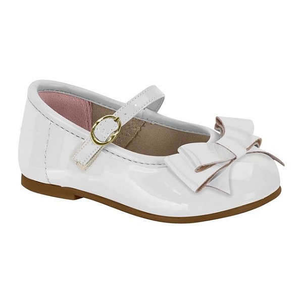 Sapatilha Infantil Menina Molekinha Verniz Premium- Branco