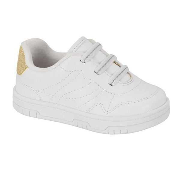 Tênis Infantil Menina Molekinha Turim London- Branco/Branco