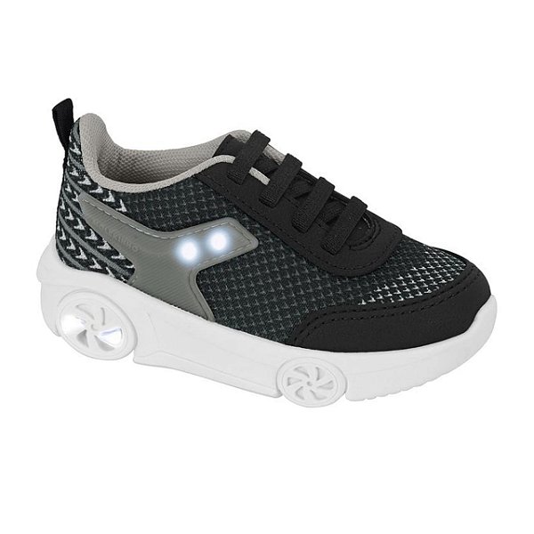 Tênis Infantil Menino Molekinho Led Salvador- Multi Preto/ Chumbo