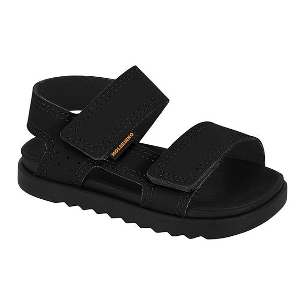 Sandália Infantil Menino Molekinho Napa Rustico Neo- Preto/Preto