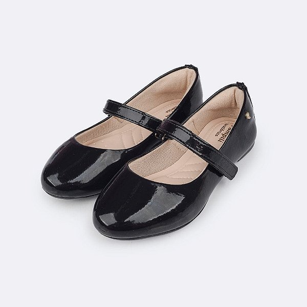 Sapatilha Infantil Menina Pampili Super Fofura- Preto Verniz