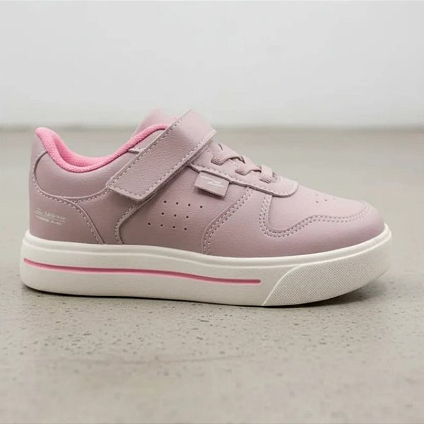 Tênis Infantil Menina Adrun Slim- Nude/ Rosa Chiclete