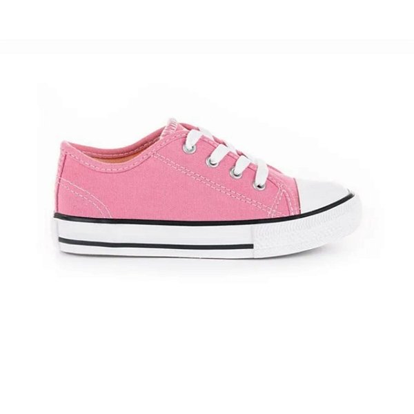 Tênis Infantil Menina Diversão Canvas Low- Rosa Chiclete