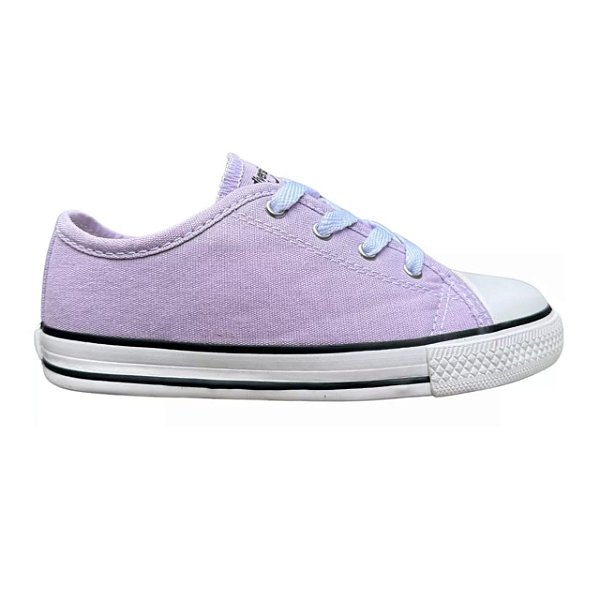 Tênis Infantil Menina Diversão Canvas Low- LIlás/Preto