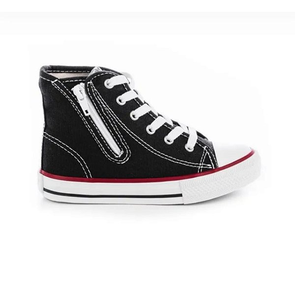 Tênis Infantil Diversão Canvas Hi Ziper-Preto/Vermelho