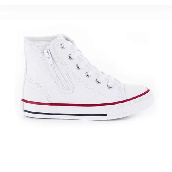 Tênis Infantil Diversão Canvas Hi Ziper- Branco/Vermelho