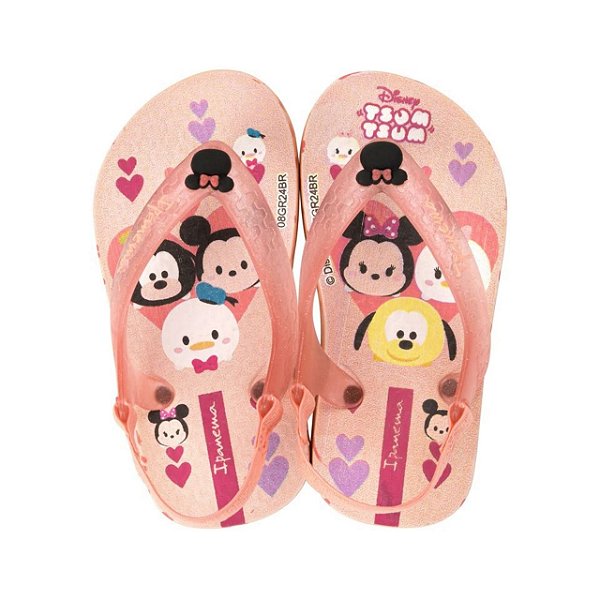 Chinelo Infantil Menina Disney Joy Baby- Bege/ Rosa
