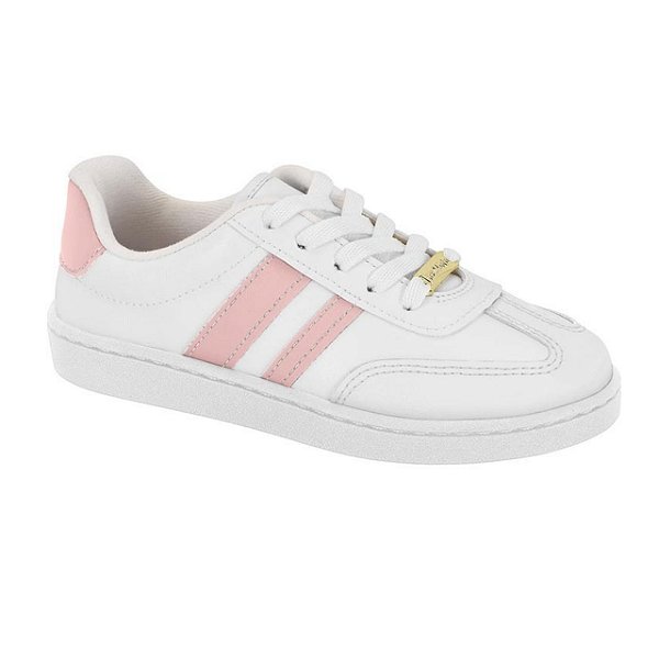 Tênis Infantil Menina Molekinha Napa Turim- Branco/ Rosa