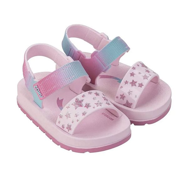 Sandália Infantil Menina Zaxynha Moderninha- Rosa Quartzo