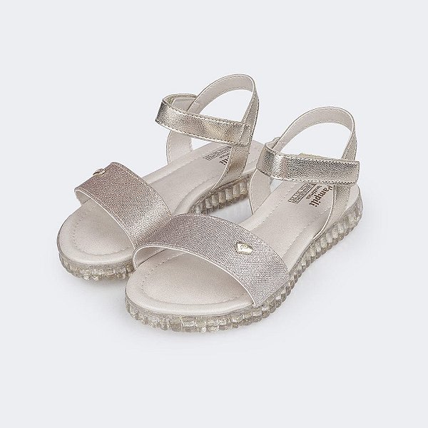 Sandália Infantil Menina Pampili Candy- Dourado/ Creme