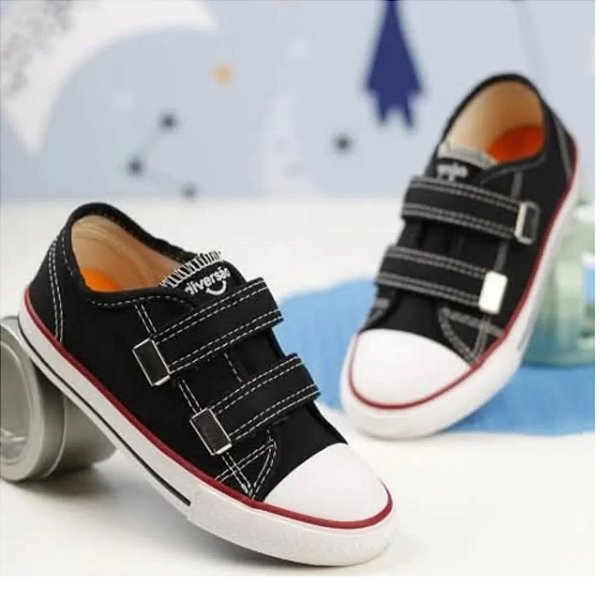 Tênis Infantil Diversão Velcro- Preto