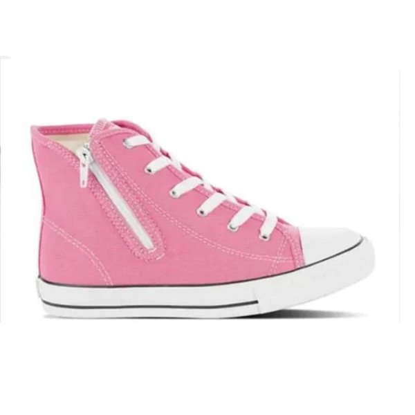 Tênis Infantil Menina Diversão Canvas Hi Ziper- Rosa